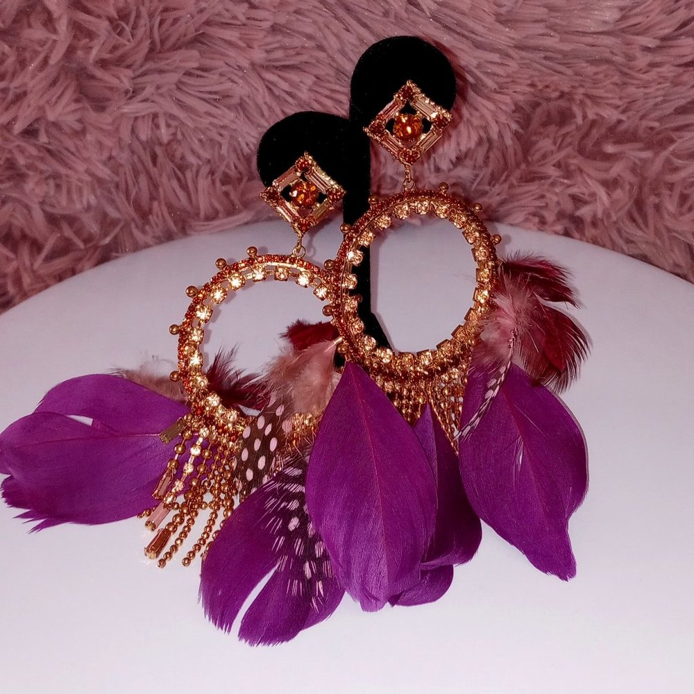 Purple and Gold Earrings